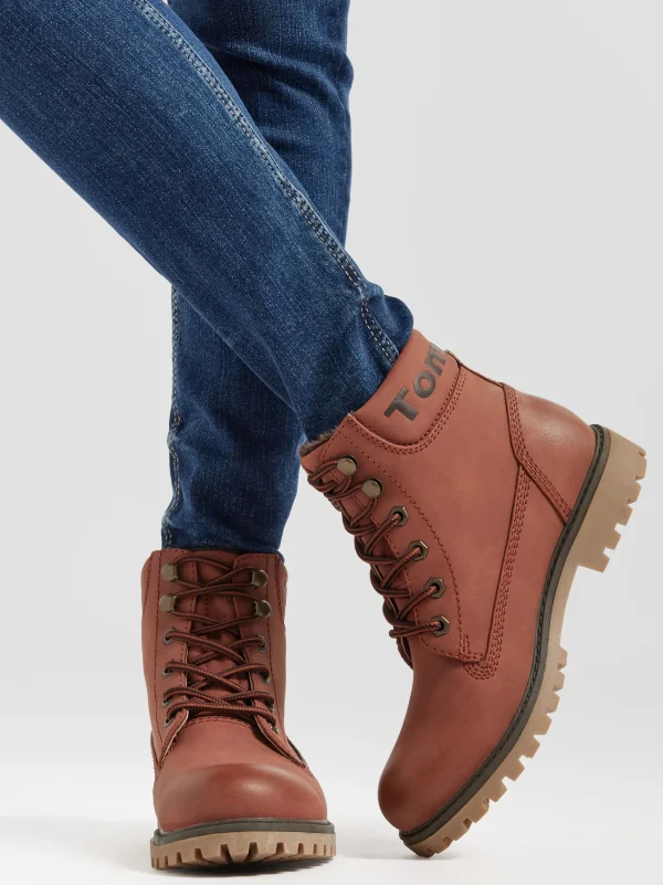 New TOM TAILOR Stivale allacciato Cognac