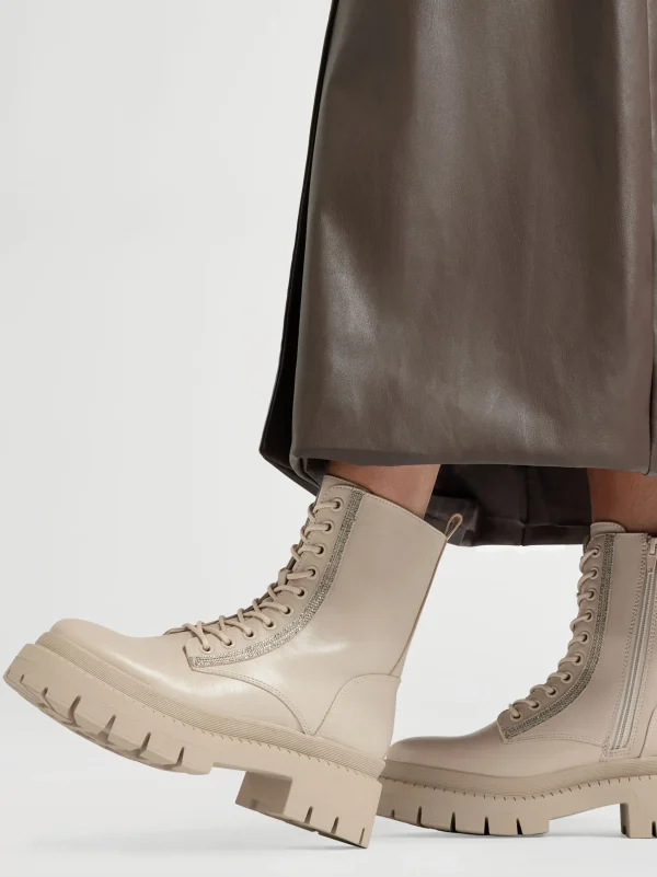 Online Catwalk Stivale allacciato Beige